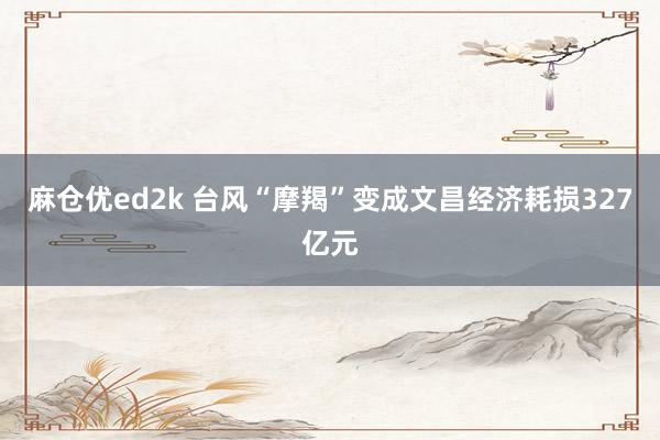 麻仓优ed2k 台风“摩羯”变成文昌经济耗损327亿元