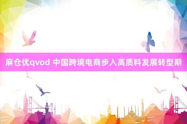 麻仓优qvod 中国跨境电商步入高质料发展转型期