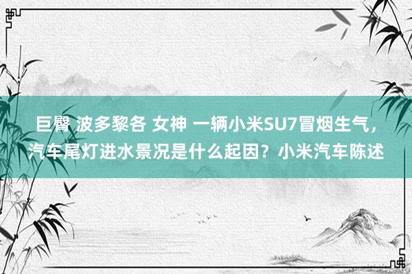 巨臀 波多黎各 女神 一辆小米SU7冒烟生气，汽车尾灯进水景况是什么起因？小米汽车陈述