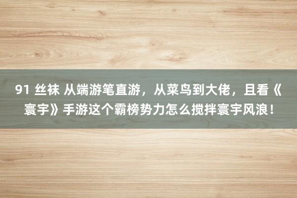 91 丝袜 从端游笔直游，从菜鸟到大佬，且看《寰宇》手游这个霸榜势力怎么搅拌寰宇风浪！