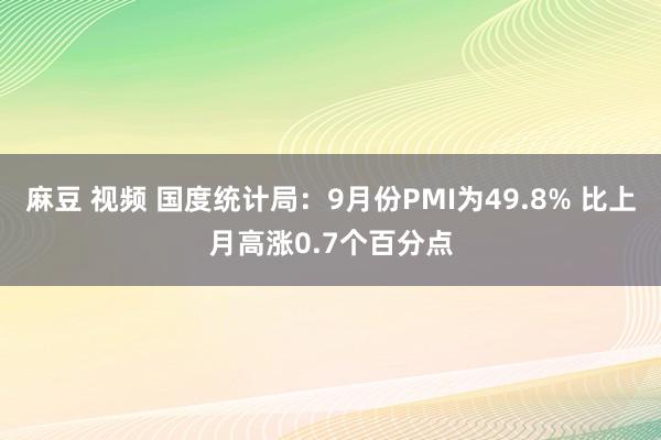 麻豆 视频 国度统计局：9月份PMI为49.8% 比上月高涨0.7个百分点