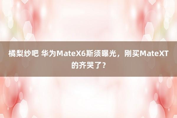 橘梨纱吧 华为MateX6斯须曝光，刚买MateXT的齐哭了？