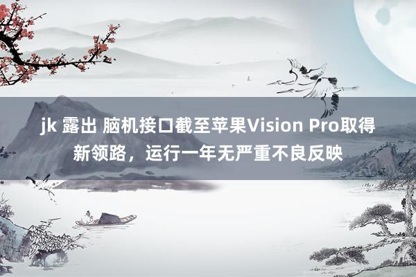 jk 露出 脑机接口截至苹果Vision Pro取得新领路，运行一年无严重不良反映