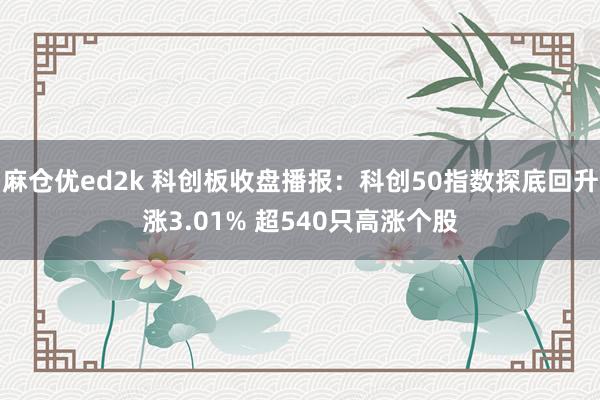 麻仓优ed2k 科创板收盘播报：科创50指数探底回升涨3.01% 超540只高涨个股