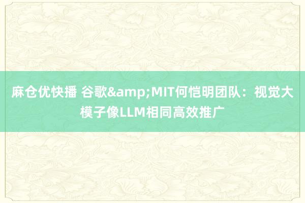 麻仓优快播 谷歌&MIT何恺明团队：视觉大模子像LLM相同高效推广