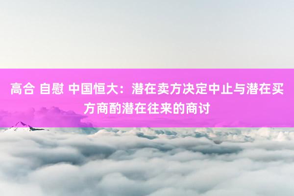 高合 自慰 中国恒大：潜在卖方决定中止与潜在买方商酌潜在往来的商讨