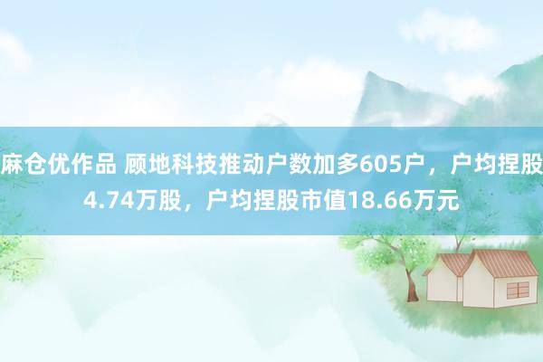 麻仓优作品 顾地科技推动户数加多605户，户均捏股4.74万股，户均捏股市值18.66万元