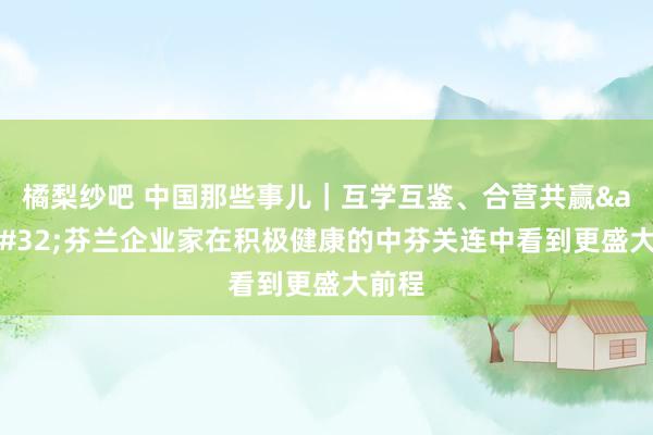 橘梨纱吧 中国那些事儿｜互学互鉴、合营共赢&#32;芬兰企业家在积极健康的中芬关连中看到更盛大前程