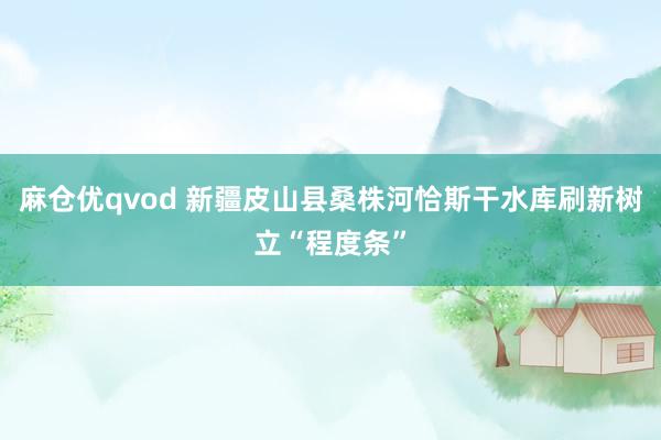 麻仓优qvod 新疆皮山县桑株河恰斯干水库刷新树立“程度条”