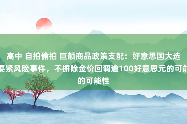 高中 自拍偷拍 巨额商品政策支配：好意思国大选是要紧风险事件，不摒除金价回调逾100好意思元的可能性