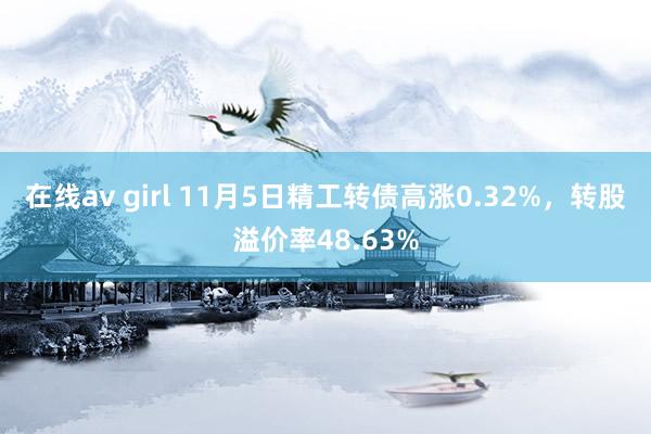 在线av girl 11月5日精工转债高涨0.32%，转股溢价率48.63%