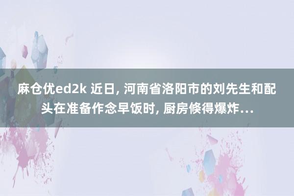 麻仓优ed2k 近日， 河南省洛阳市的刘先生和配头在准备作念早饭时， 厨房倏得爆炸…