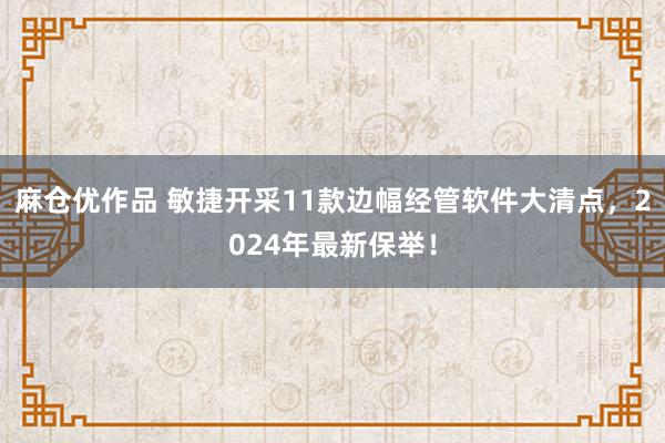 麻仓优作品 敏捷开采11款边幅经管软件大清点，2024年最新保举！