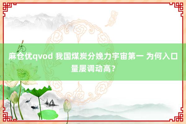 麻仓优qvod 我国煤炭分娩力宇宙第一 为何入口量屡调动高？