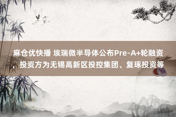 麻仓优快播 埃瑞微半导体公布Pre-A+轮融资，投资方为无锡高新区投控集团、复琢投资等