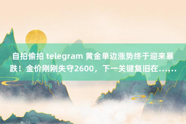 自拍偷拍 telegram 黄金单边涨势终于迎来暴跌！金价刚刚失守2600，下一关键复旧在……