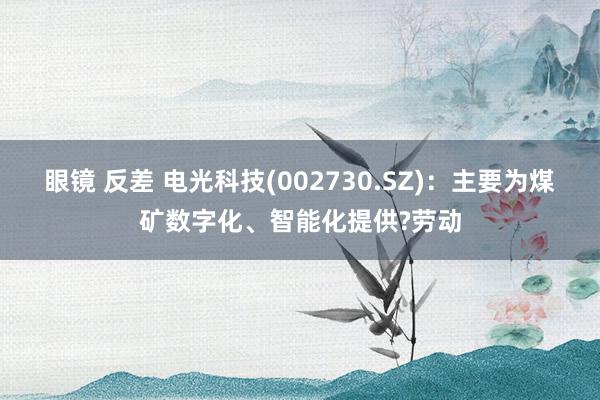 眼镜 反差 电光科技(002730.SZ)：主要为煤矿数字化、智能化提供?劳动