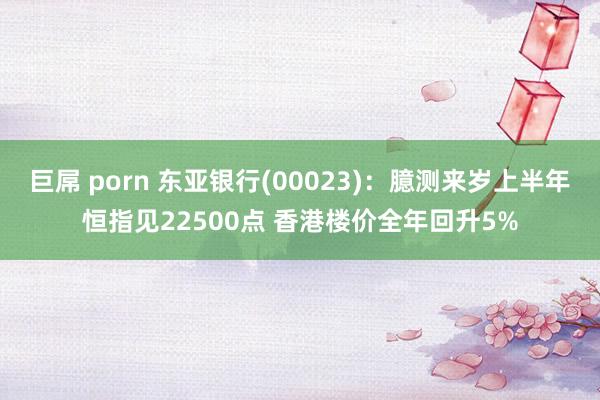 巨屌 porn 东亚银行(00023)：臆测来岁上半年恒指见22500点 香港楼价全年回升5%