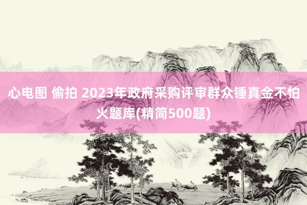 心电图 偷拍 2023年政府采购评审群众锤真金不怕火题库(精简500题)