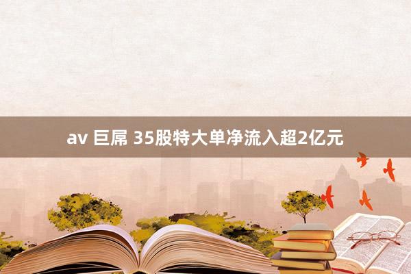 av 巨屌 35股特大单净流入超2亿元