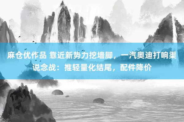 麻仓优作品 靠近新势力挖墙脚，一汽奥迪打响渠说念战：推轻量化结尾，配件降价