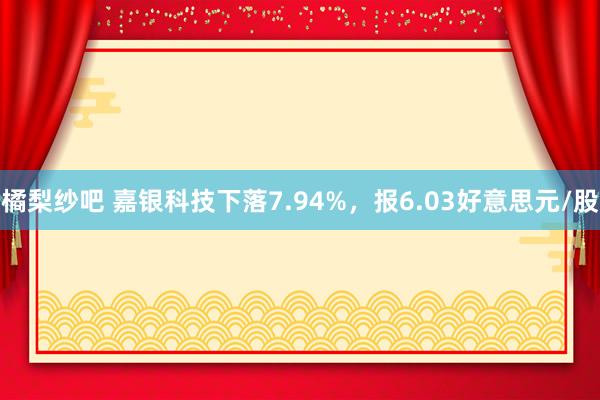 橘梨纱吧 嘉银科技下落7.94%，报6.03好意思元/股